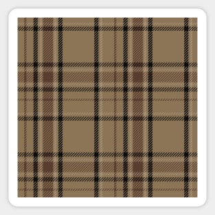 Dark Academia Plaid Tartan in Black, Beige, and Brown Sticker